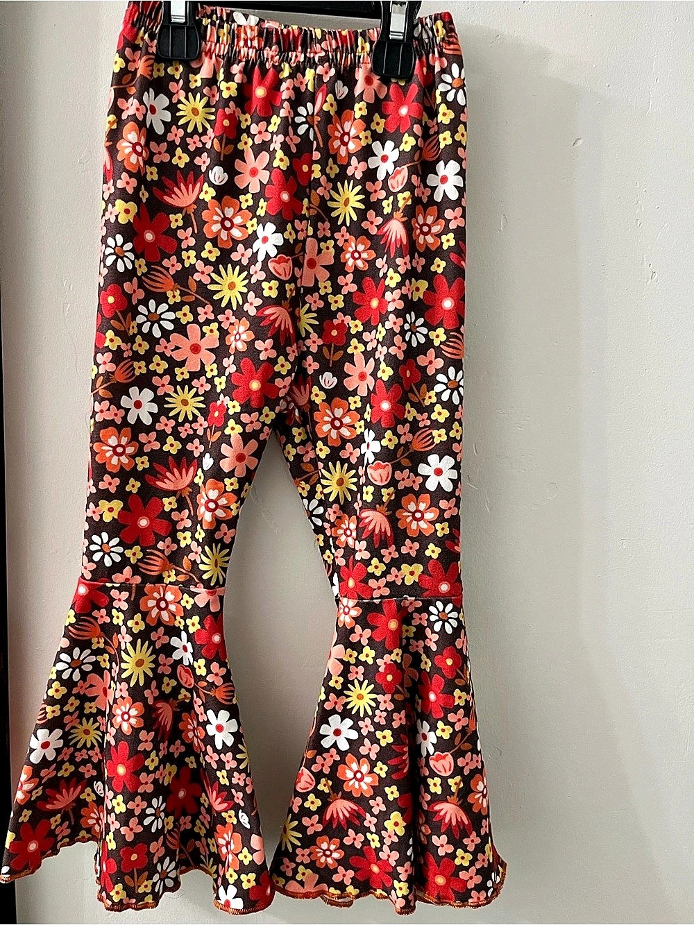 SHEIN Floral Flare Pants in Brown & Red Size 2-3Y Like New